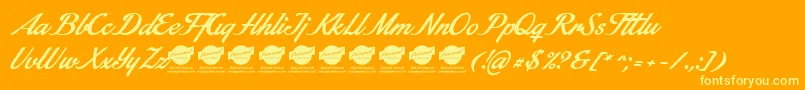 StainyPersonaluseonly Font – Yellow Fonts on Orange Background