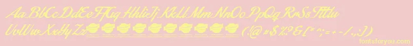 StainyPersonaluseonly-Schriftart – Gelbe Schriften auf rosa Hintergrund