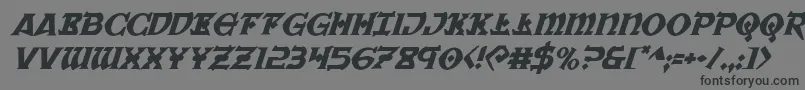 フォントWarpriestital – 黒い文字の灰色の背景