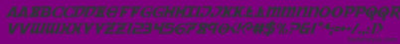 フォントWarpriestital – 紫の背景に黒い文字