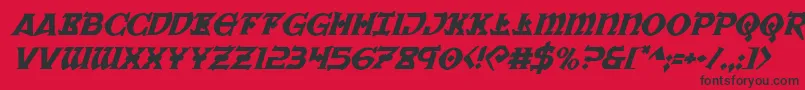 Warpriestital Font – Black Fonts on Red Background