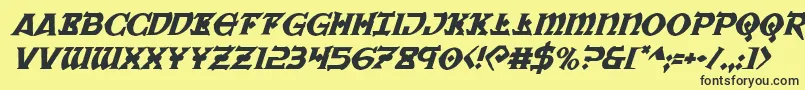 Warpriestital Font – Black Fonts on Yellow Background