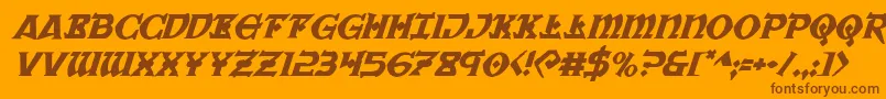 Шрифт Warpriestital – коричневые шрифты на оранжевом фоне