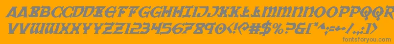 Warpriestital Font – Gray Fonts on Orange Background