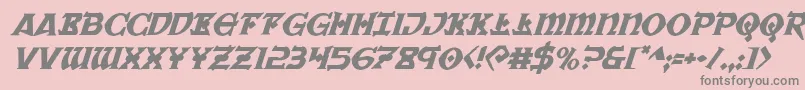 フォントWarpriestital – ピンクの背景に灰色の文字