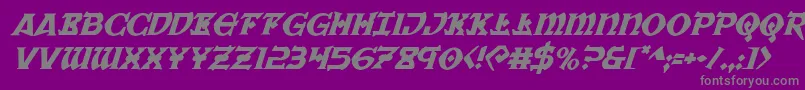 フォントWarpriestital – 紫の背景に灰色の文字