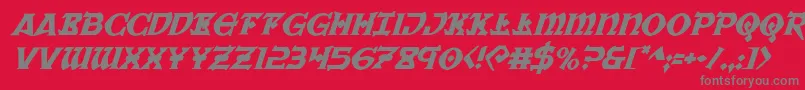 フォントWarpriestital – 赤い背景に灰色の文字