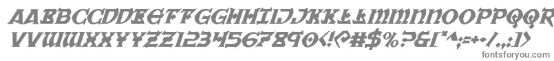 フォントWarpriestital – 白い背景に灰色の文字