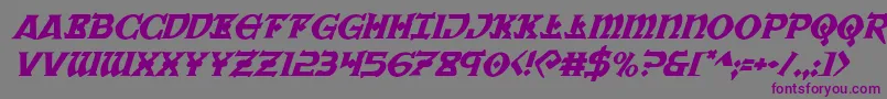 Warpriestital Font – Purple Fonts on Gray Background