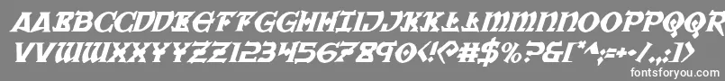 フォントWarpriestital – 灰色の背景に白い文字