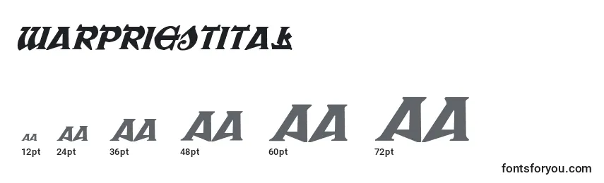 Warpriestital Font Sizes