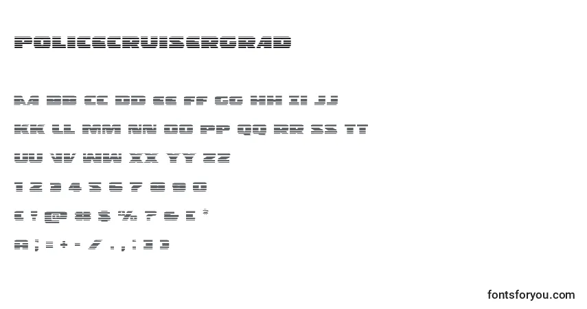 Schriftart Policecruisergrad – Alphabet, Zahlen, spezielle Symbole