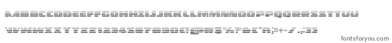 Policecruisergrad-fontti – harmaat kirjasimet valkoisella taustalla