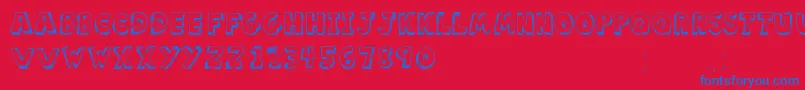 Шрифт ScoolarTfb – синие шрифты на красном фоне