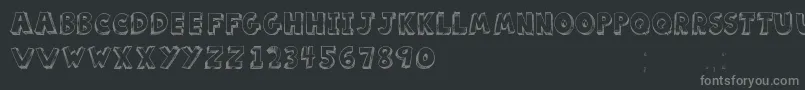 ScoolarTfb-fontti – harmaat kirjasimet mustalla taustalla