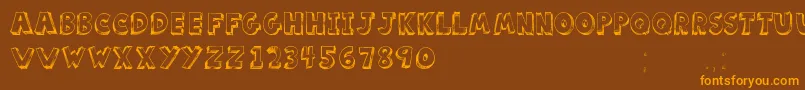 ScoolarTfb Font – Orange Fonts on Brown Background