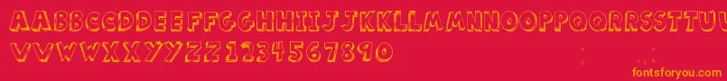 ScoolarTfb Font – Orange Fonts on Red Background