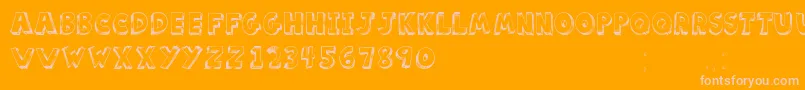 ScoolarTfb-Schriftart – Rosa Schriften auf orangefarbenem Hintergrund