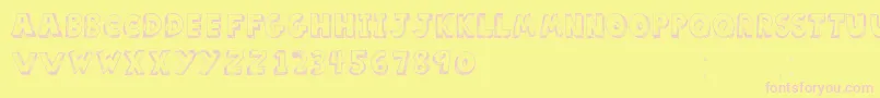 ScoolarTfb-fontti – vaaleanpunaiset fontit keltaisella taustalla