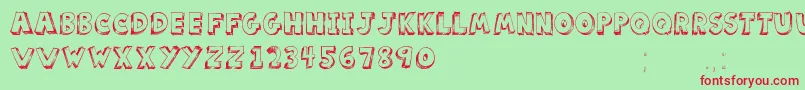 ScoolarTfb-fontti – punaiset fontit vihreällä taustalla