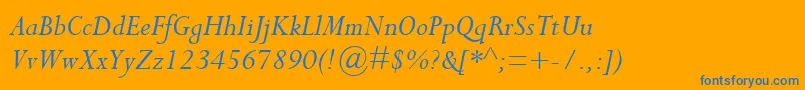 PerpetuaРљСѓСЂСЃРёРІ Font – Blue Fonts on Orange Background