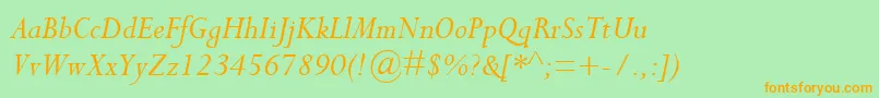 PerpetuaРљСѓСЂСЃРёРІ Font – Orange Fonts on Green Background