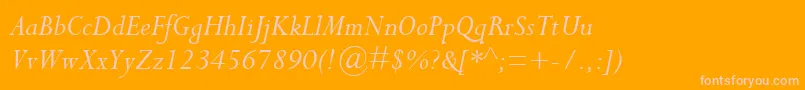 PerpetuaРљСѓСЂСЃРёРІ Font – Pink Fonts on Orange Background