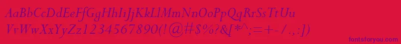 PerpetuaРљСѓСЂСЃРёРІ Font – Purple Fonts on Red Background