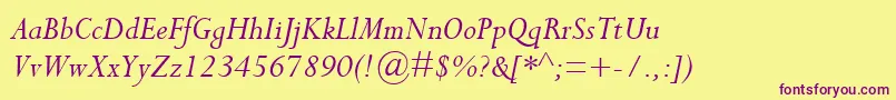 PerpetuaРљСѓСЂСЃРёРІ Font – Purple Fonts on Yellow Background