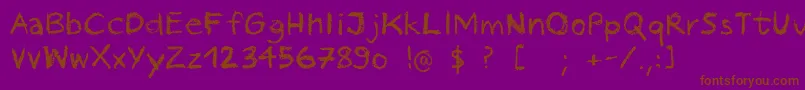 PastelCrayon-fontti – ruskeat fontit violetilla taustalla