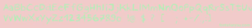 PastelCrayon Font – Green Fonts on Pink Background