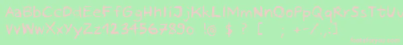 PastelCrayon Font – Pink Fonts on Green Background