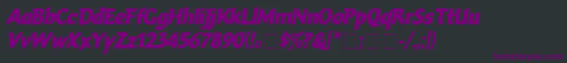 VarioBolditalic-fontti – violetit fontit mustalla taustalla