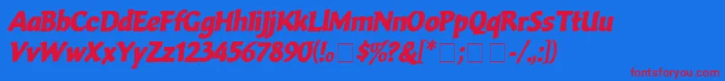 fuente VarioBolditalic – Fuentes Rojas Sobre Fondo Azul