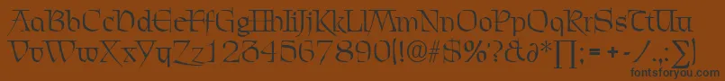 ChevalierDb-Schriftart – Schwarze Schriften auf braunem Hintergrund