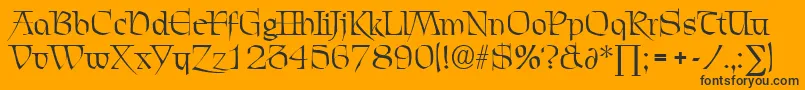 ChevalierDb-Schriftart – Schwarze Schriften auf orangefarbenem Hintergrund