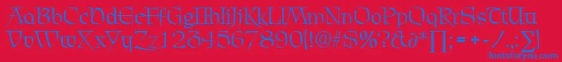 ChevalierDb Font – Blue Fonts on Red Background