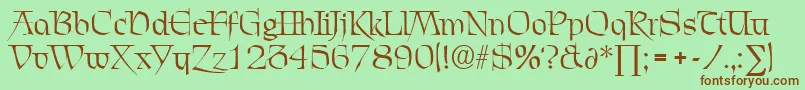 ChevalierDb Font – Brown Fonts on Green Background