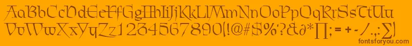 ChevalierDb-Schriftart – Braune Schriften auf orangefarbenem Hintergrund