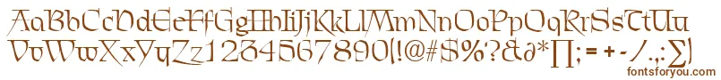ChevalierDb-fontti – ruskeat fontit valkoisella taustalla