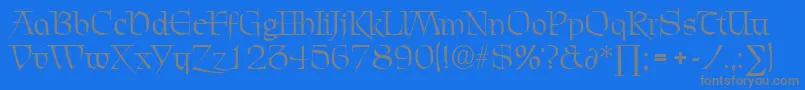 ChevalierDb Font – Gray Fonts on Blue Background
