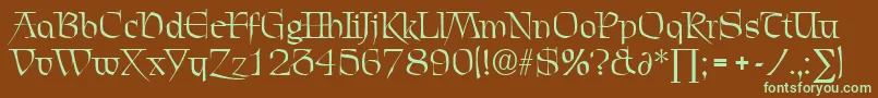 ChevalierDb-fontti – vihreät fontit ruskealla taustalla