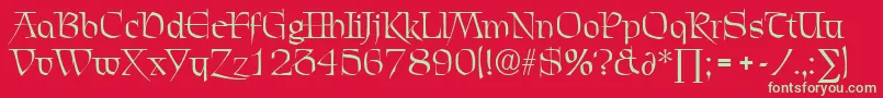 ChevalierDb Font – Green Fonts on Red Background