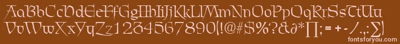 フォントChevalierDb – 茶色の背景にピンクのフォント