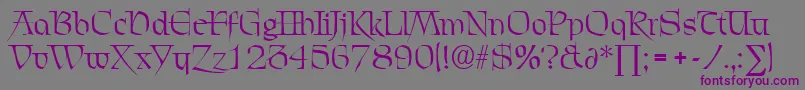 フォントChevalierDb – 紫色のフォント、灰色の背景