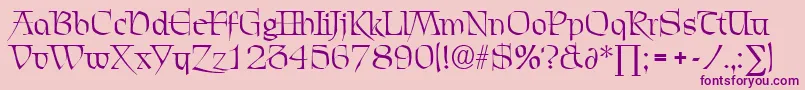 フォントChevalierDb – ピンクの背景に紫のフォント