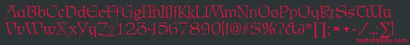ChevalierDb Font – Red Fonts on Black Background