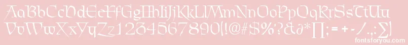 Weitere Informationen zur ChevalierDb-Schriftart ChevalierDb-Schriftart – Weiße Schriften auf rosa Hintergrund