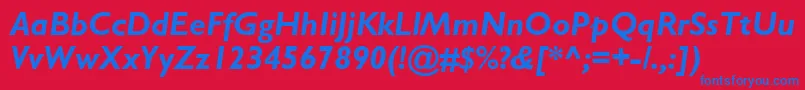 Police Gillsans Bolditalic – polices bleues sur fond rouge