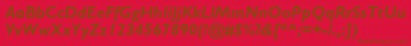 fuente Gillsans Bolditalic – Fuentes Marrones Sobre Fondo Rojo
